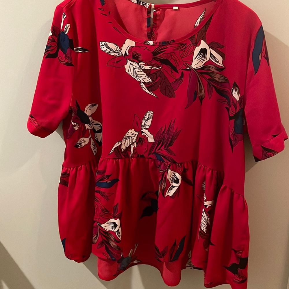 Shein 1XL tie sleeve blouse
